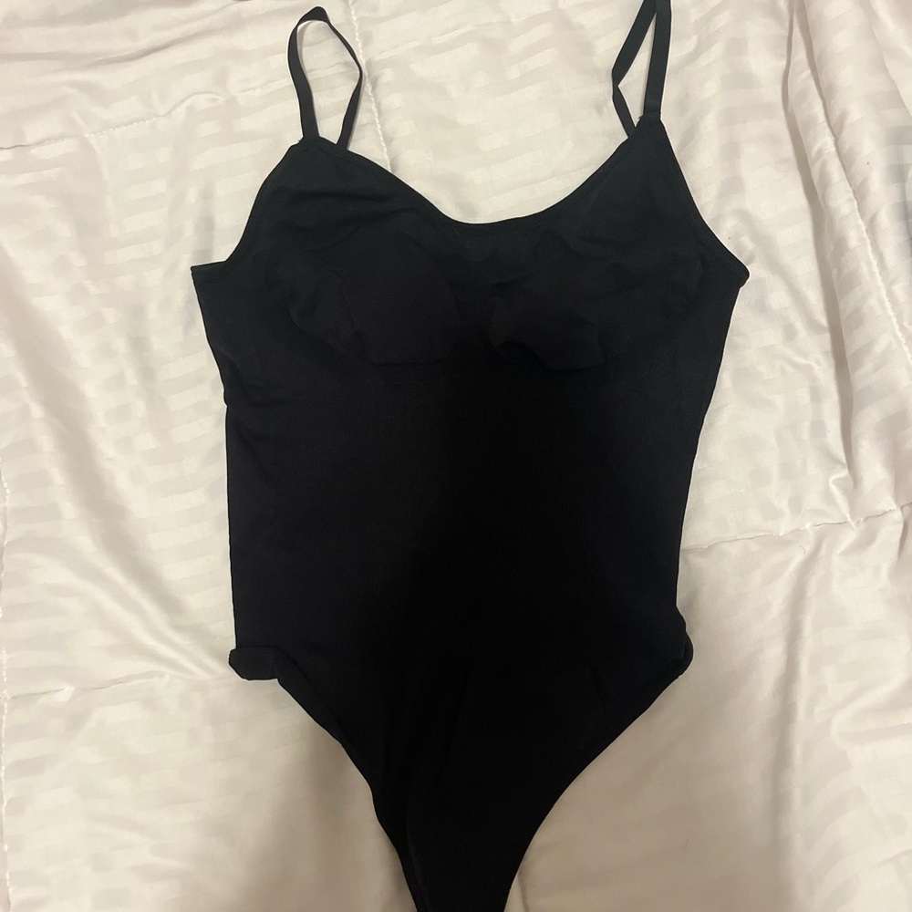 Black Ruffle Bodysuit